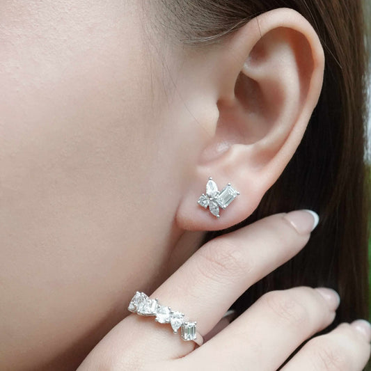 LAB Multi Shaped Cluster Earring