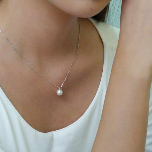 Tasaki Pearl Diamond Necklace 7.5mm (BRAND NEW)