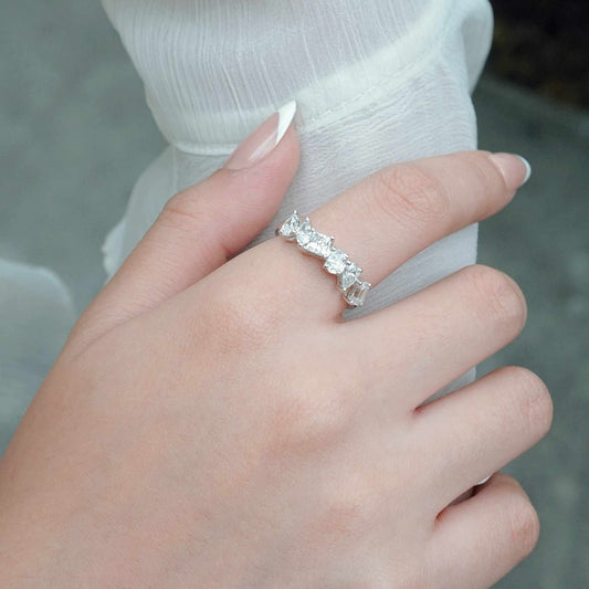 LAB Multi Shaped Semi Eternity Ring