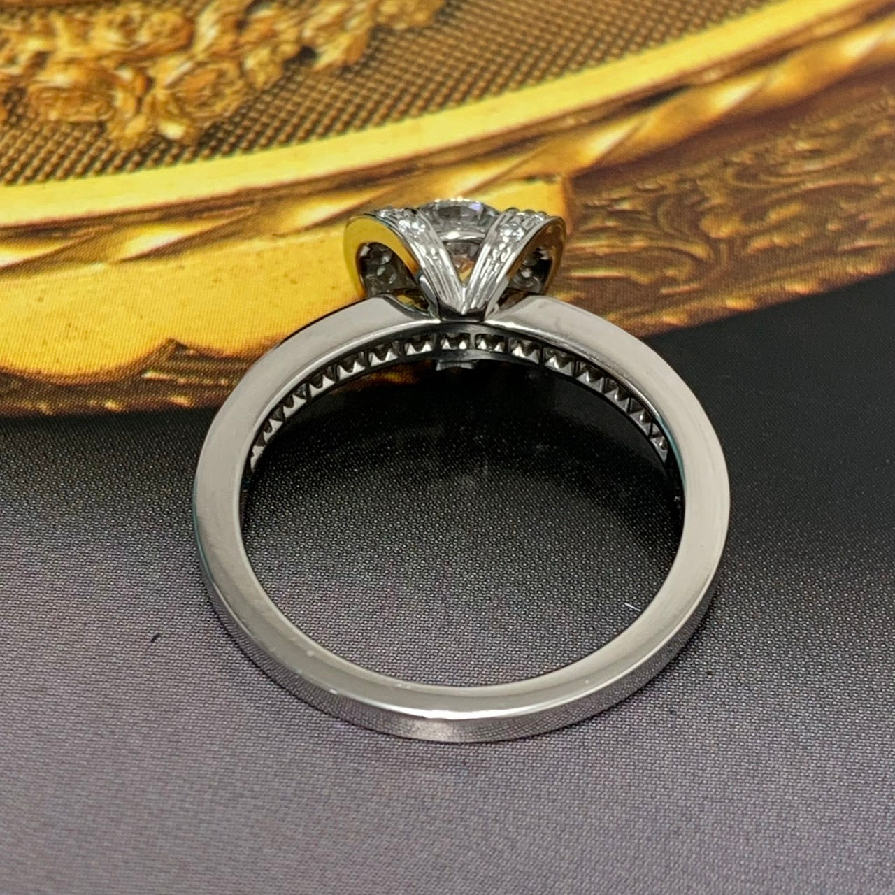 Tiffany & Co. Ribbon Diamond Ring Size 51