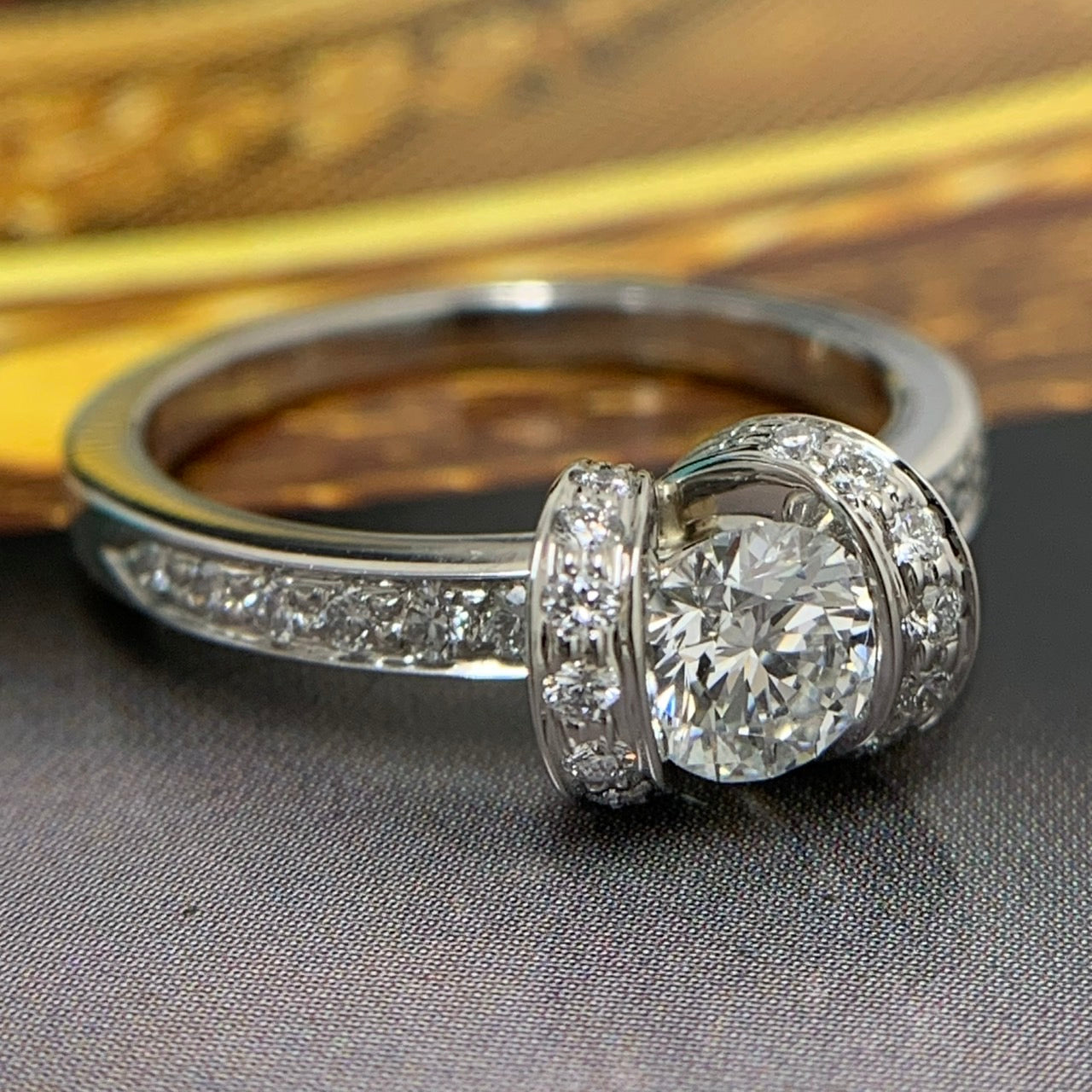 Tiffany & Co. Ribbon Diamond Ring Size 51