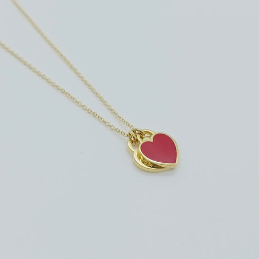 Tiffany & Co. Double Heart Red Necklace