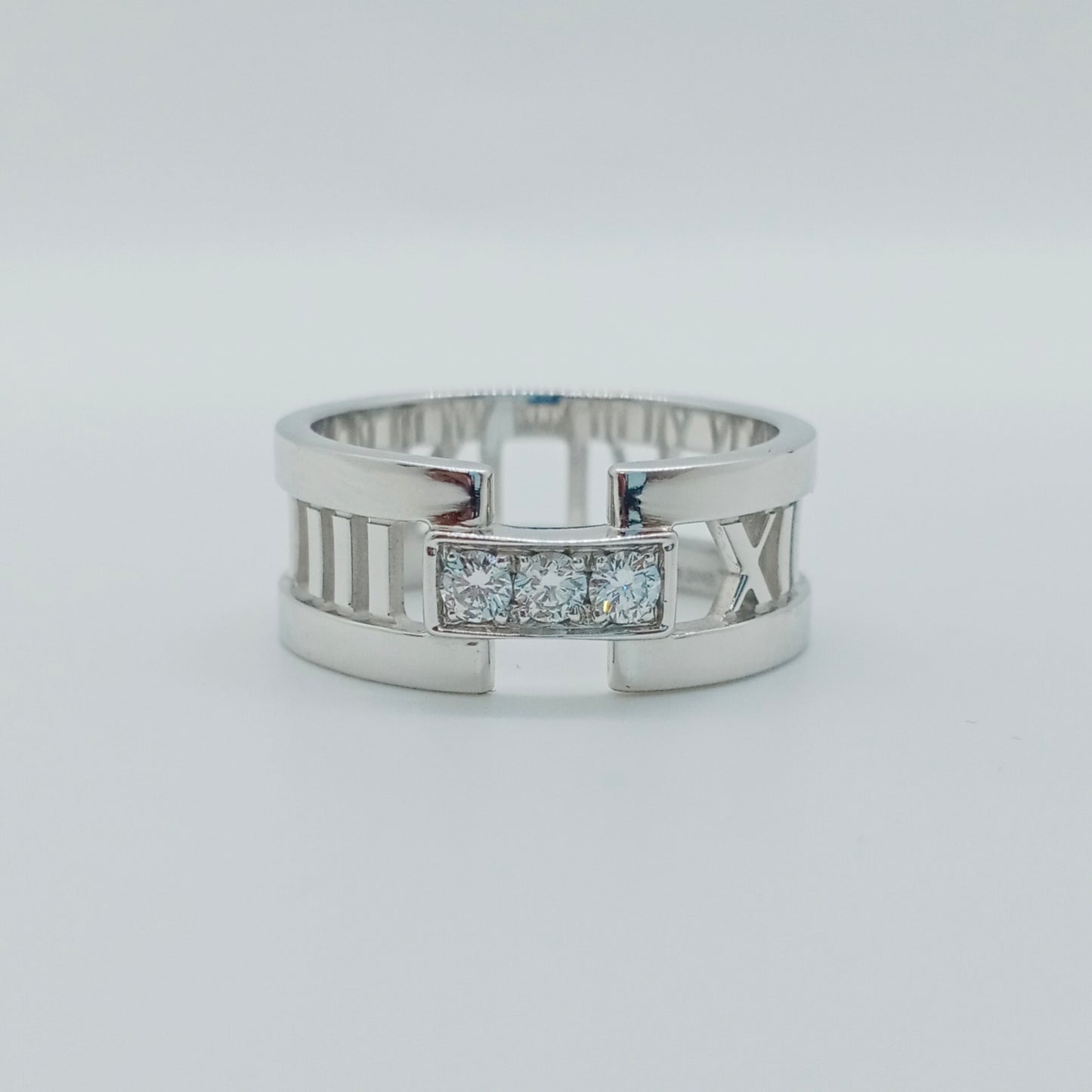 Tiffany & Co. Open Atlas 3P Diamond Ring Size 57