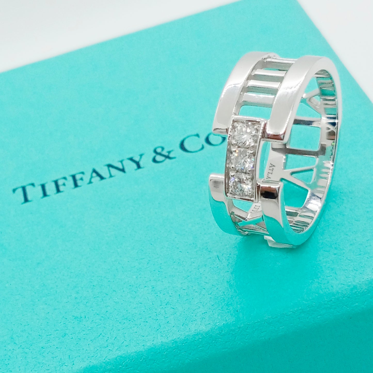 Tiffany & Co. Open Atlas 3P Diamond Ring Size 57