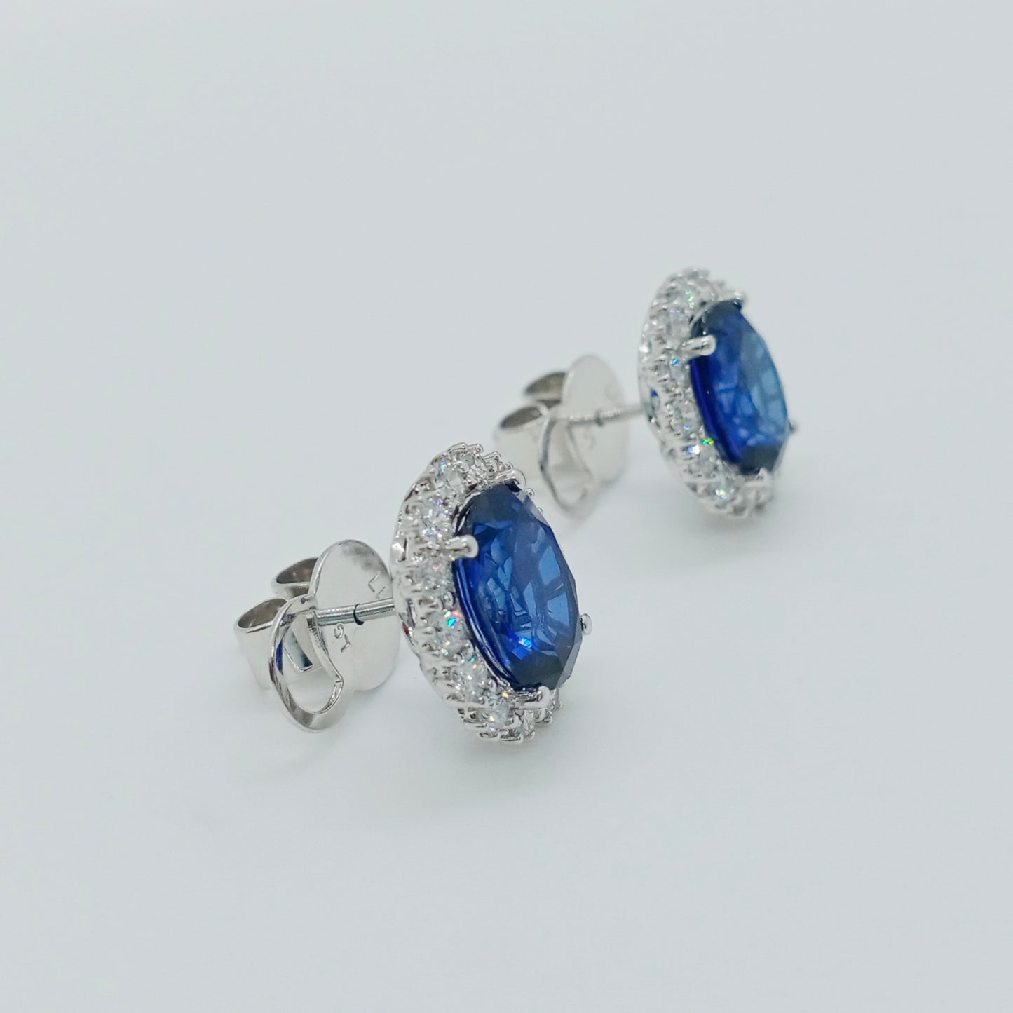 No Brand Diamond Sapphire Earring