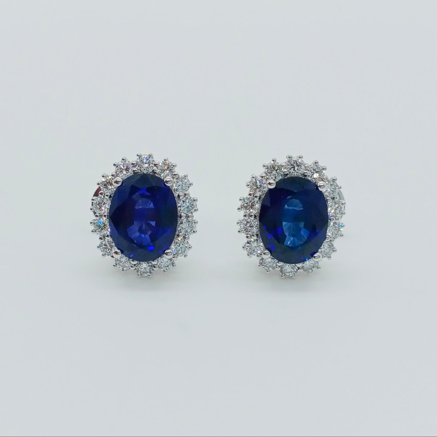 No Brand Diamond Sapphire Earring