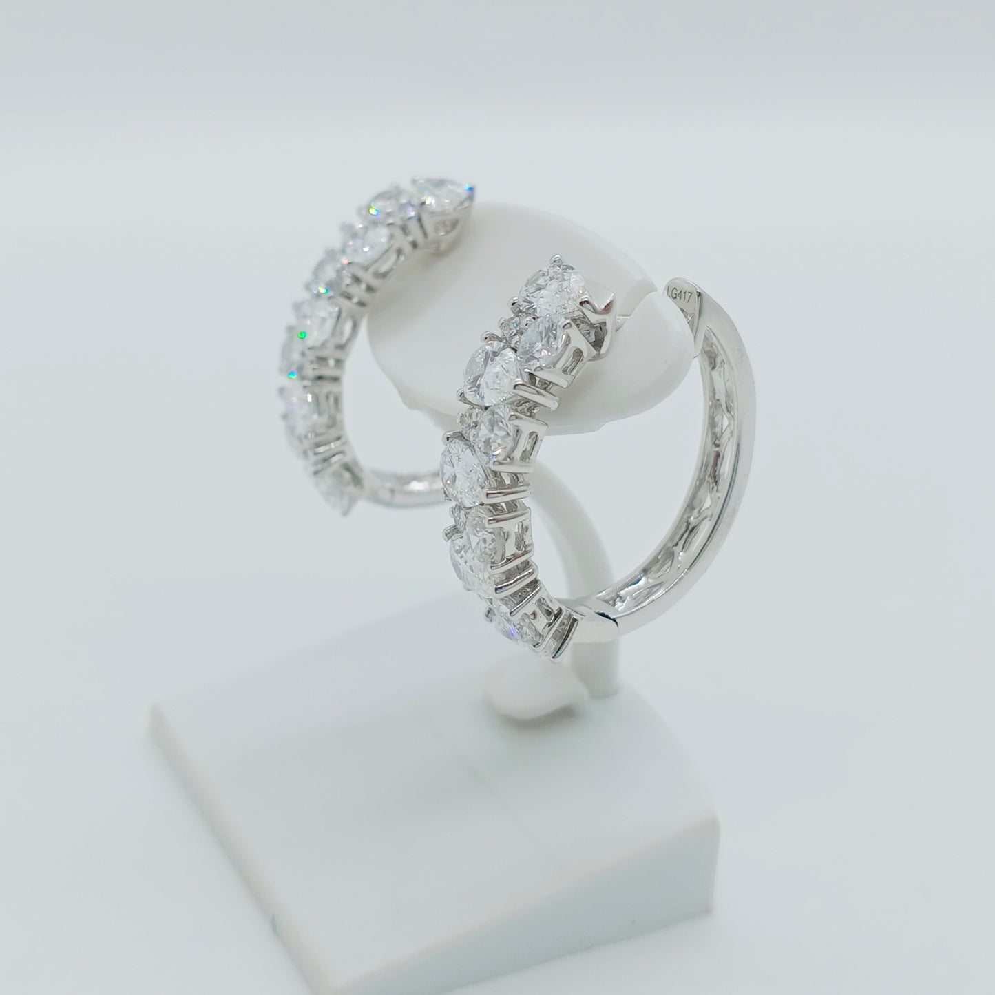 Pear Shape Diamond Hoop Earring
