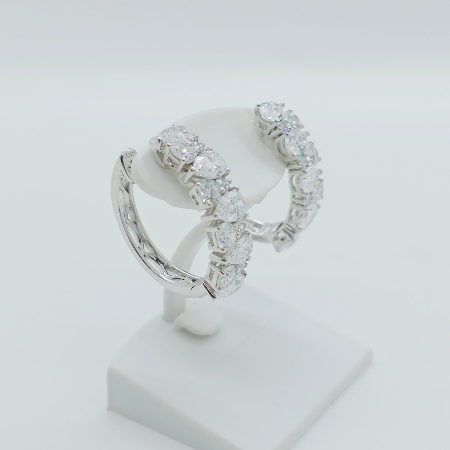 Pear Shape Diamond Hoop Earring