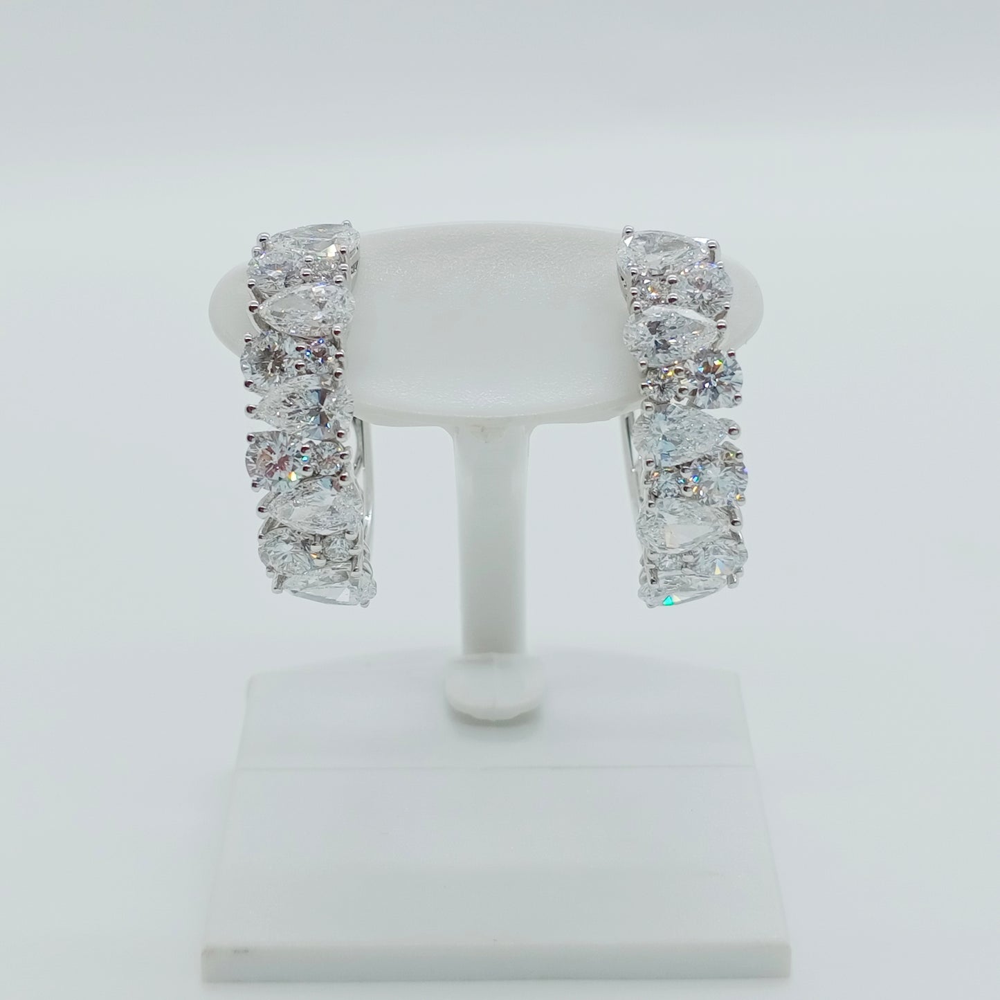 Pear Shape Diamond Hoop Earring