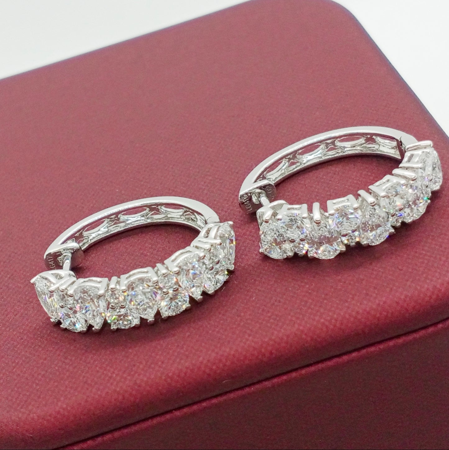 Pear Shape Diamond Hoop Earring