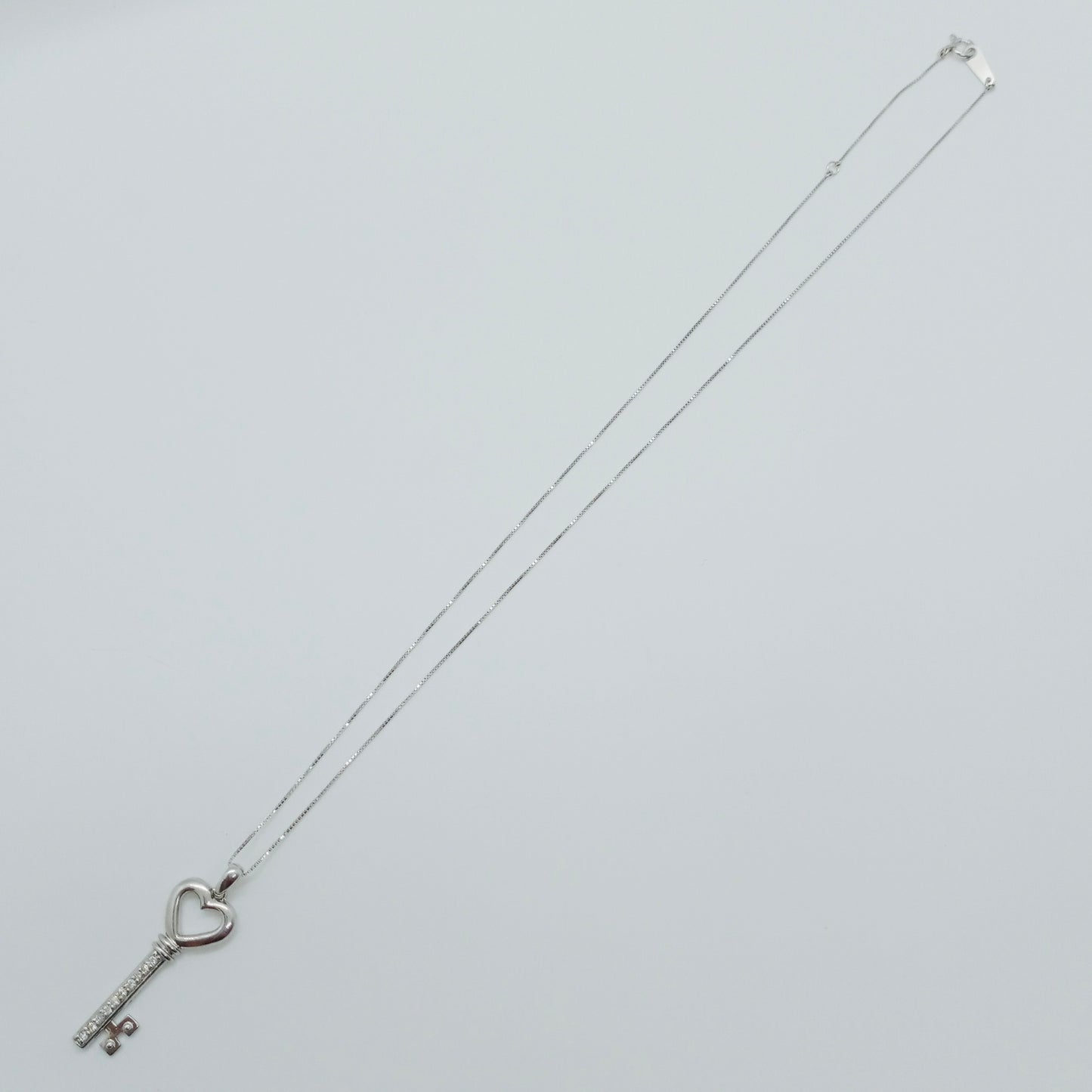 Diamond Heart Key Necklace 0.10ct