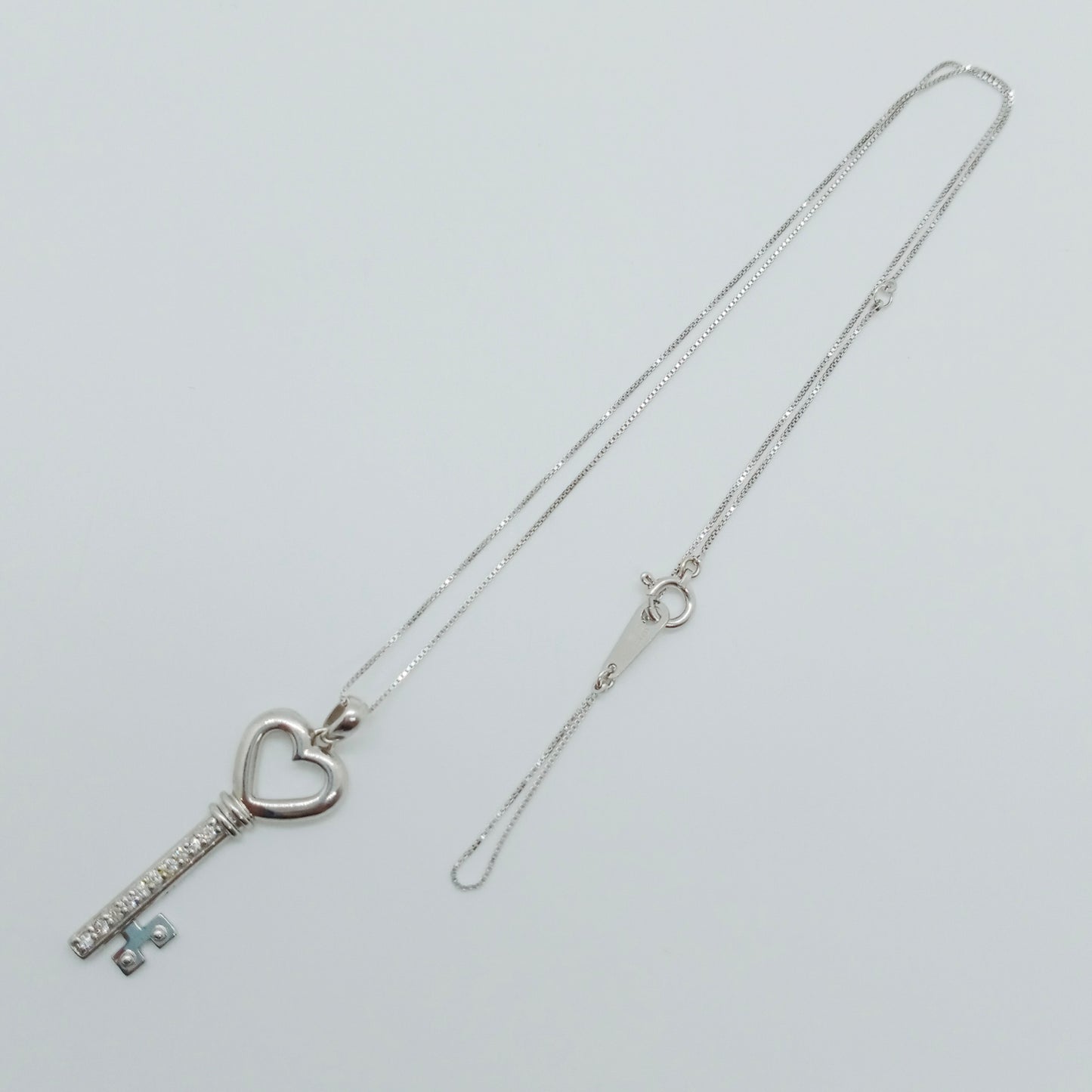 Diamond Heart Key Necklace 0.10ct