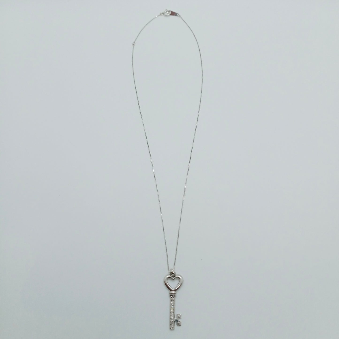 Diamond Heart Key Necklace 0.10ct