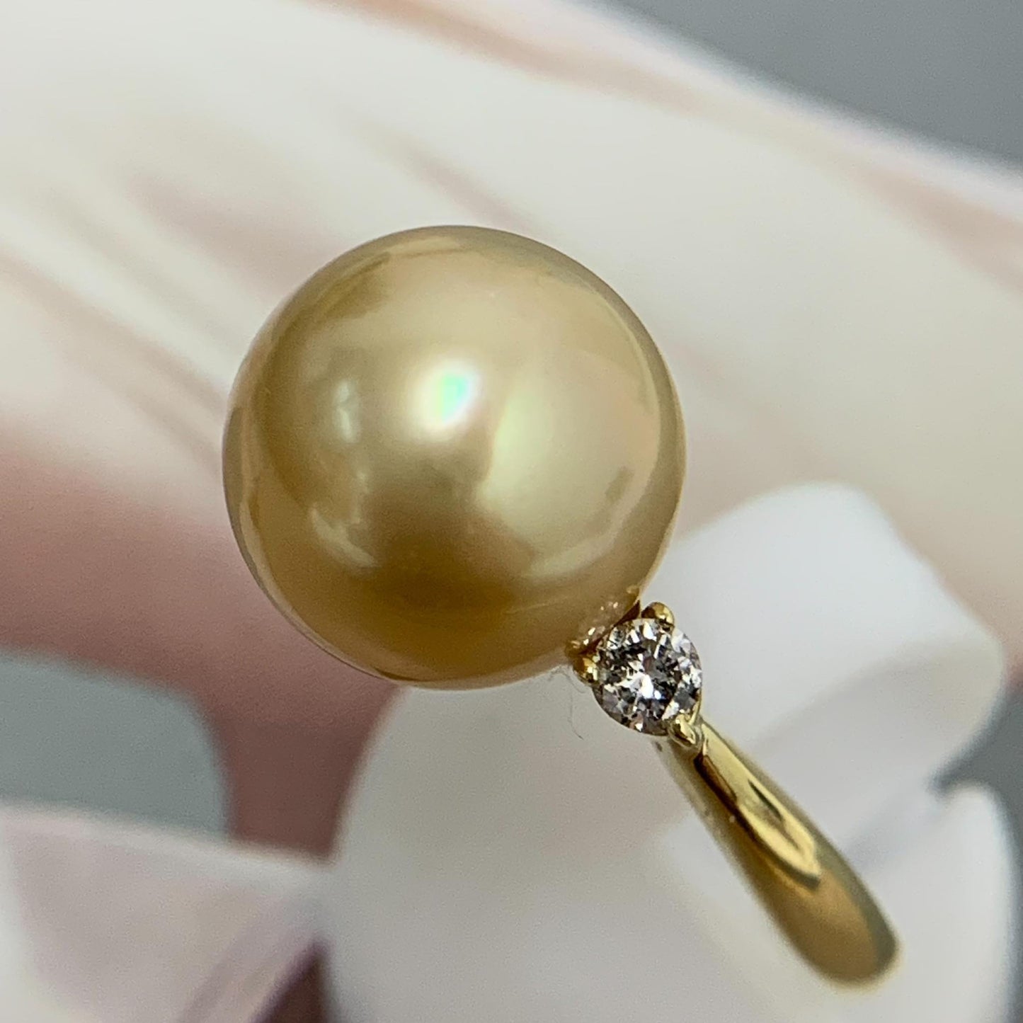 South Sea Pearl Diamond Ring Size 51