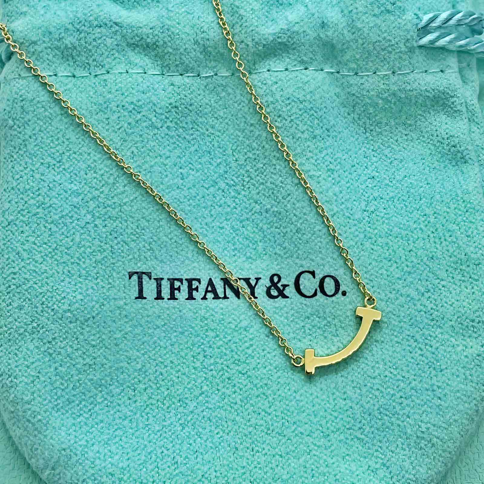 PRE-OWNED] Tiffany & Co. T Smile Mini Necklace (K18YG) – grandeurtokyo