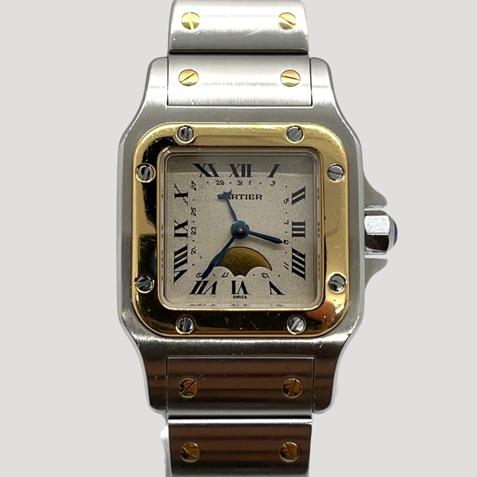 Cartier Santos Galbee Moonphase Datum – grandeurtokyo