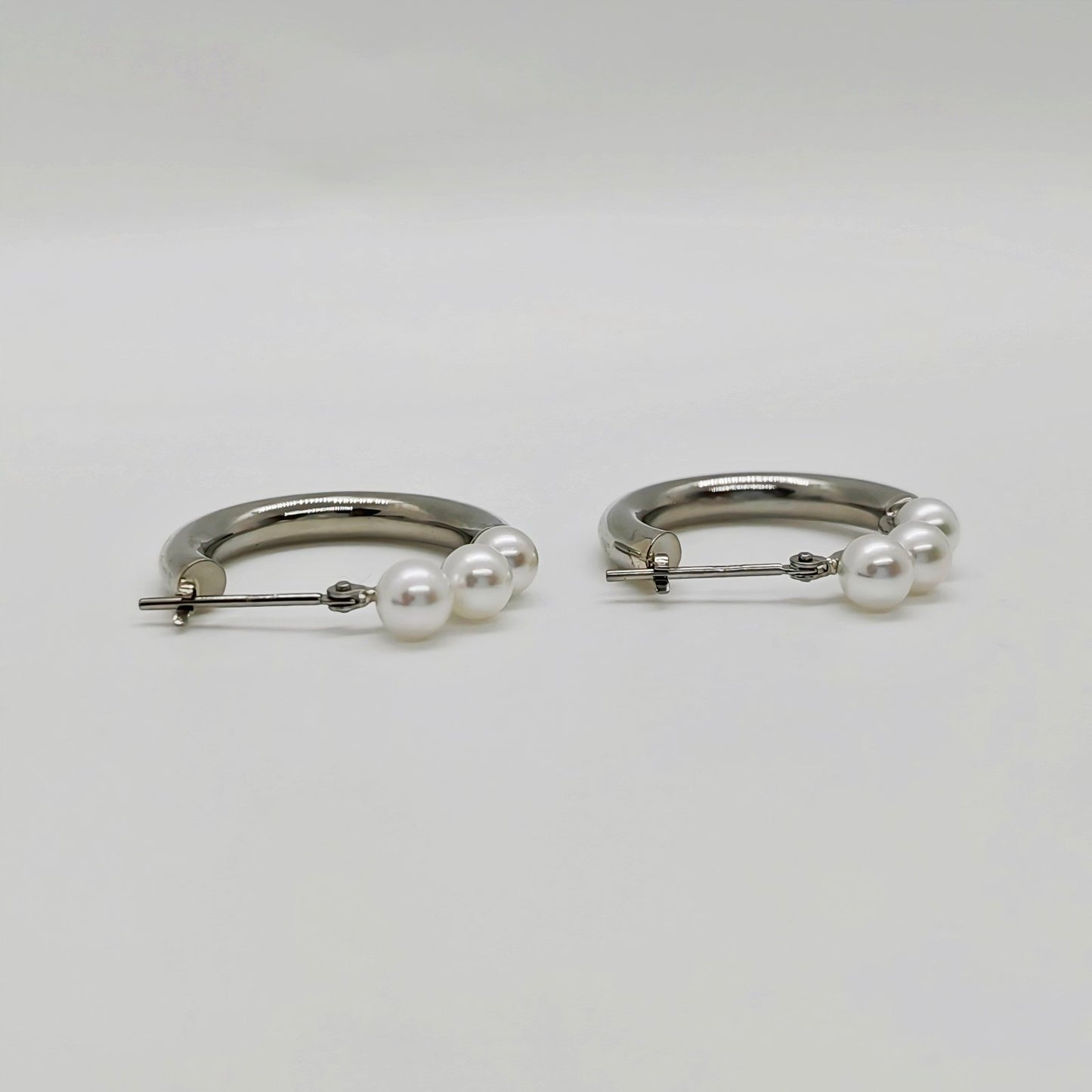 3P Akoya Hoop Earring