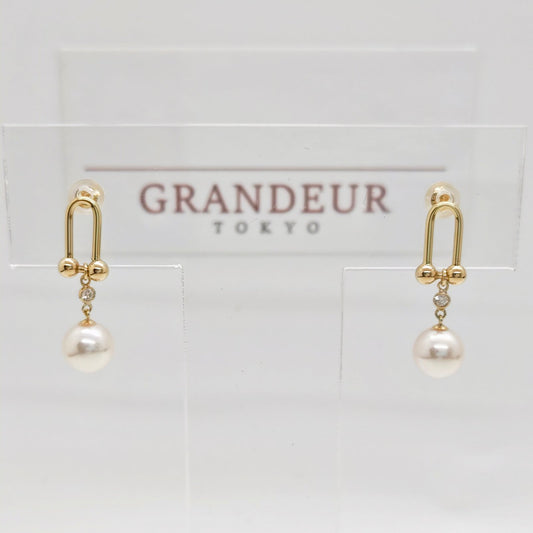 Hardware Link Akoya Pearl w/ Diamond Earring