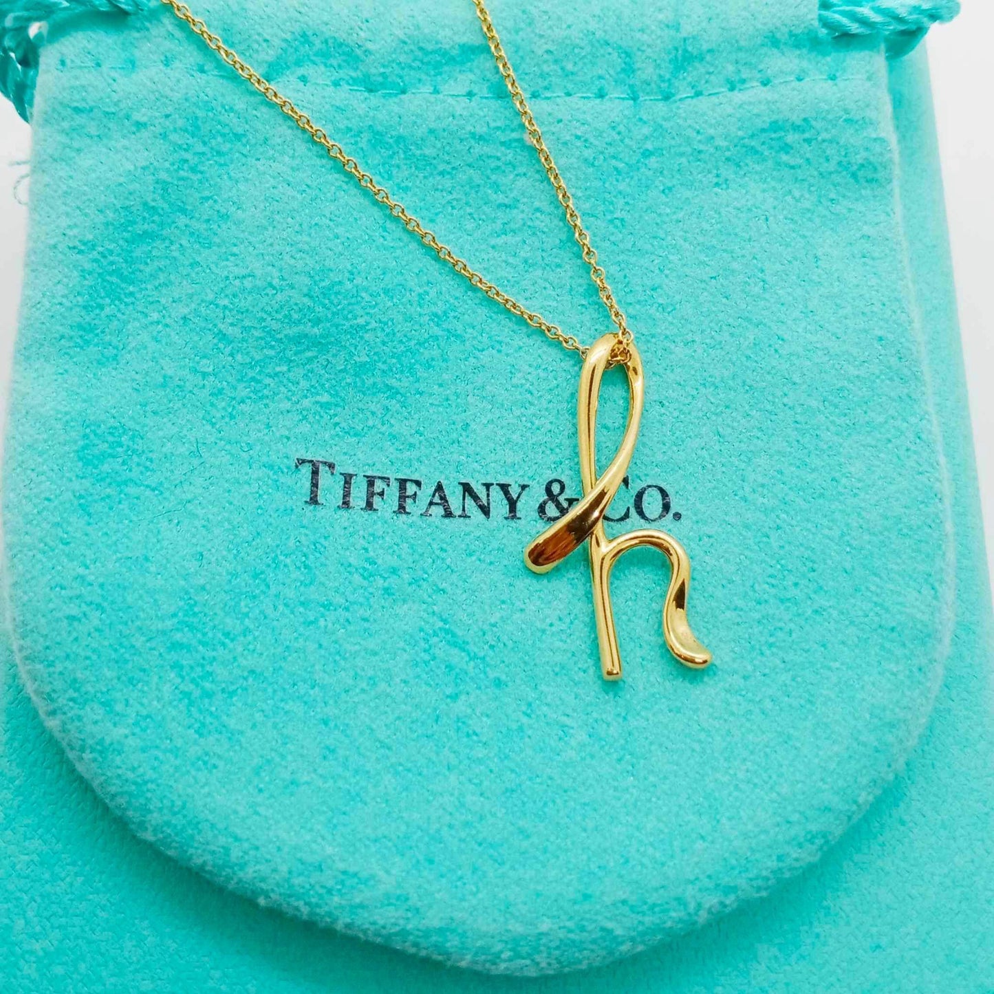 Tiffany H Initial Letter Necklace