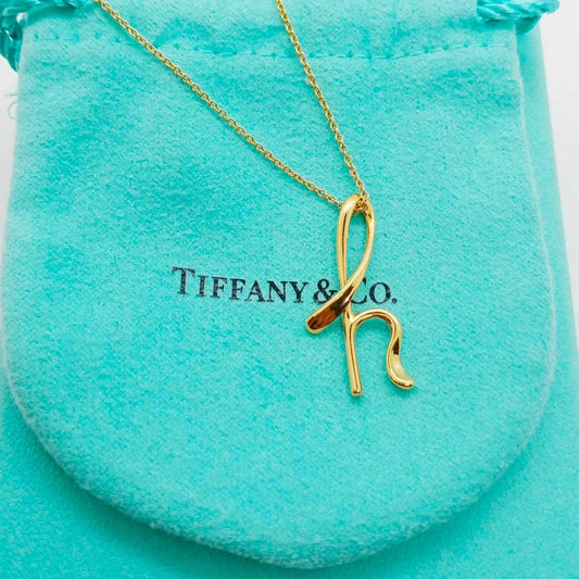 Tiffany H Initial Letter Necklace