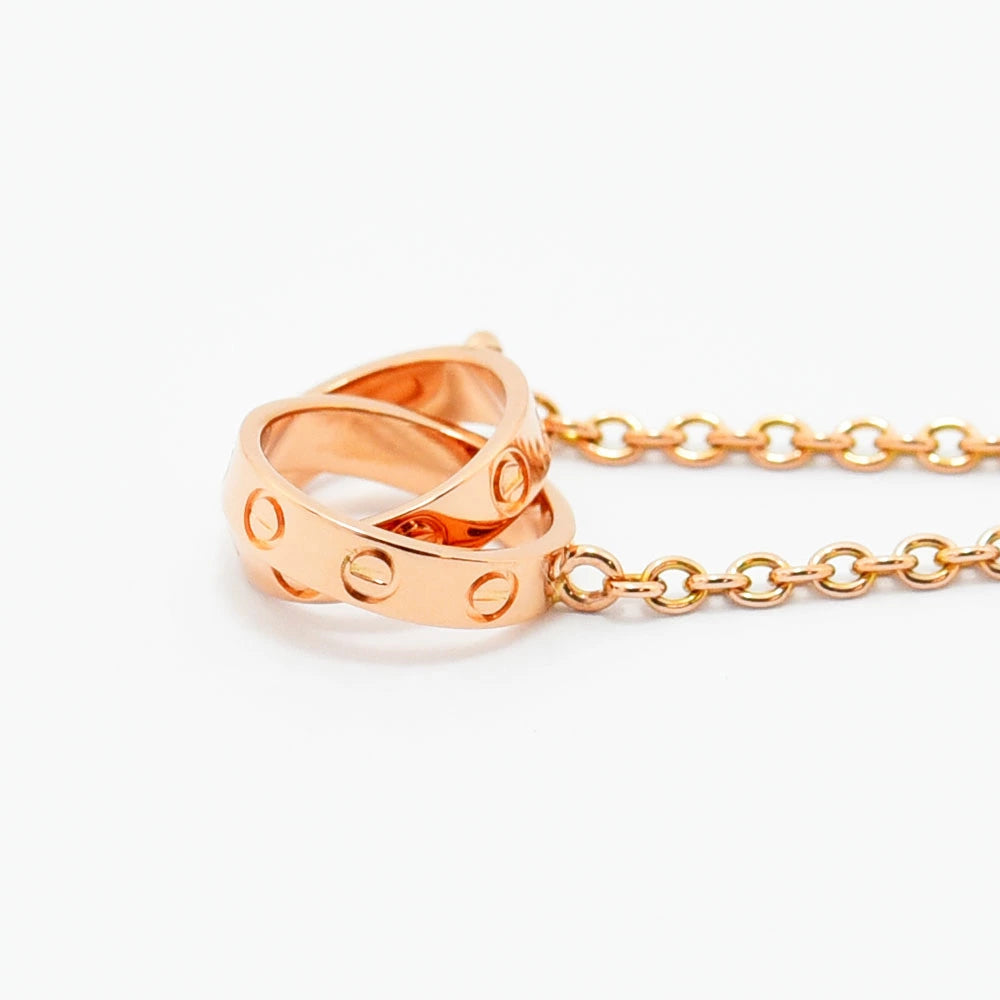 Cartier Interlocking Necklace K18PG