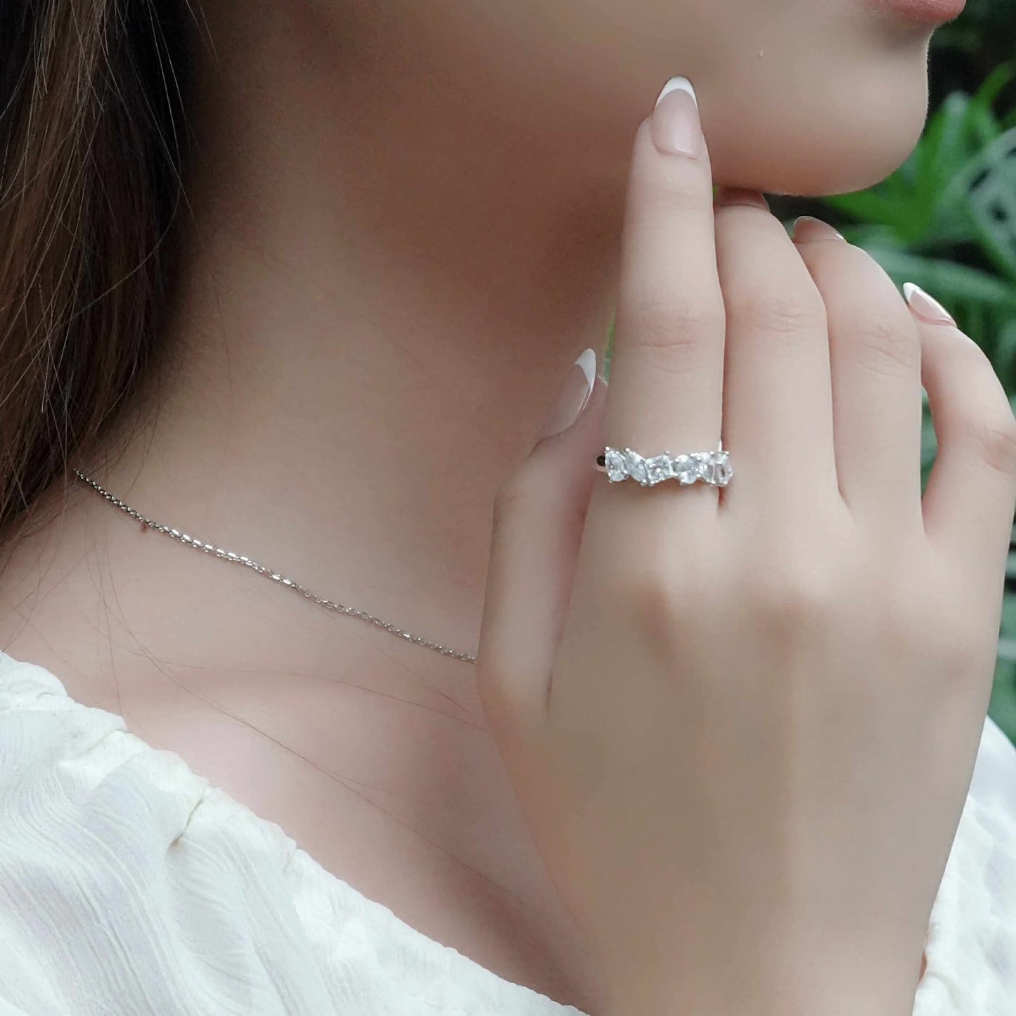LAB Multi Shaped Semi Eternity Ring