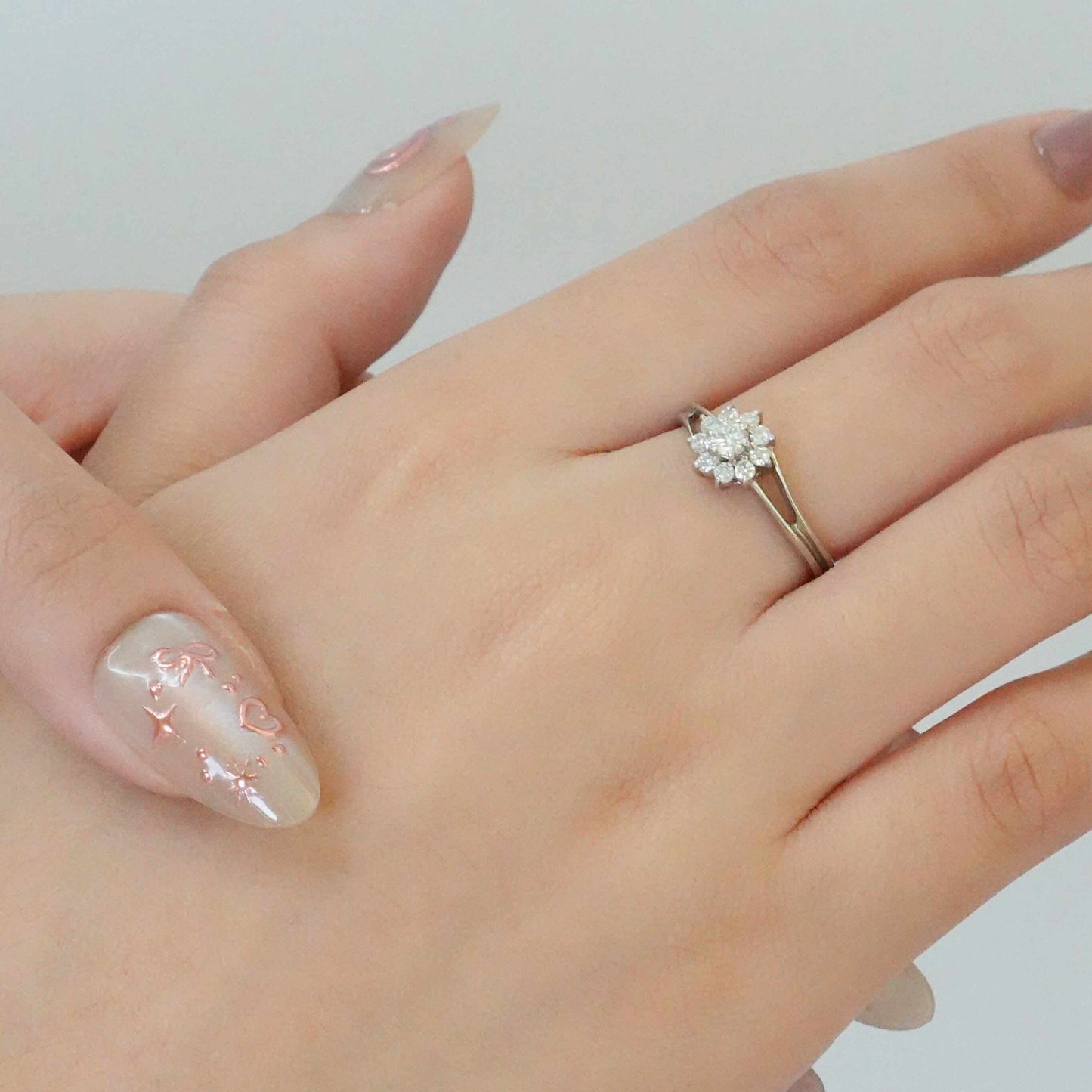 Diamond Flower Ring 10P 0.30ct