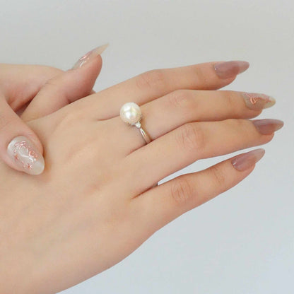 Akoya Pearl Diamond 9mm Ring Size 50