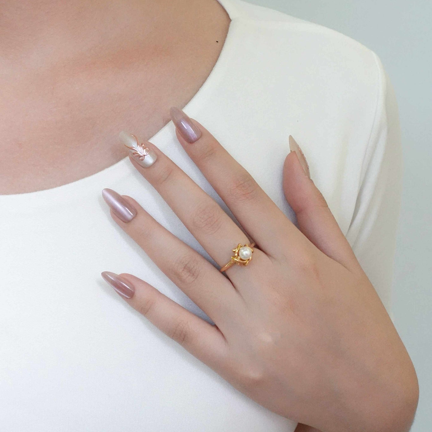 Tiffany & Co. Pearl Ring 5.4mm Pearl Size 50