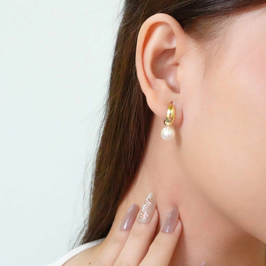 Akoya Pearl Hoop Earring
