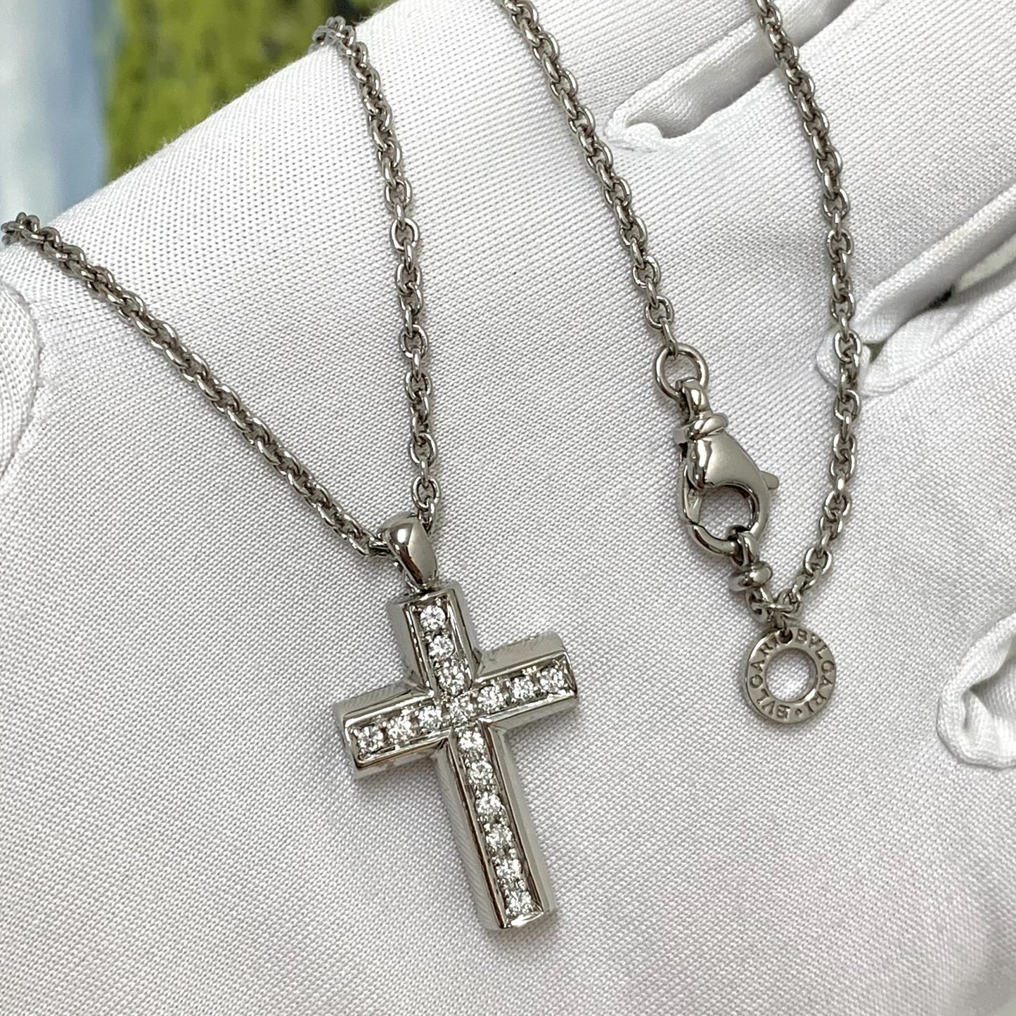 Bvlgari Diamond Cross Necklace