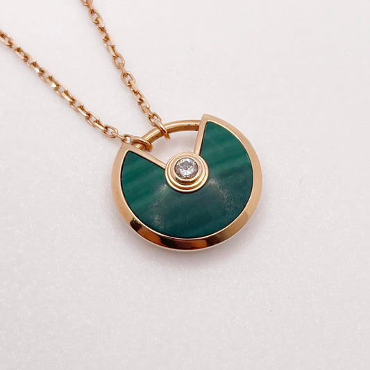 [PRE-OWNED] Cartier Amulette de Cartier Malachite Pendant Necklace