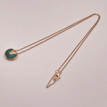 [PRE-OWNED] Cartier Amulette de Cartier Malachite Pendant Necklace