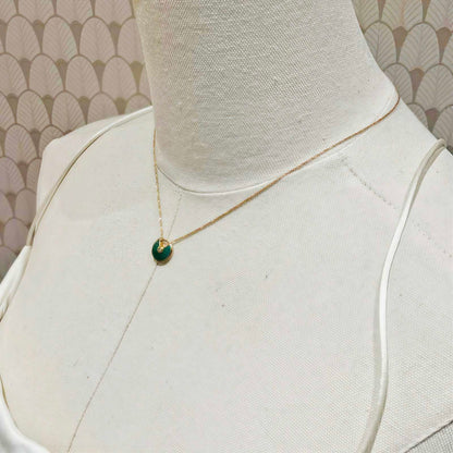 [PRE-OWNED] Cartier Amulette de Cartier Malachite Pendant Necklace