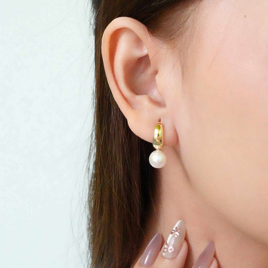 Akoya Pearl Hoop Earring