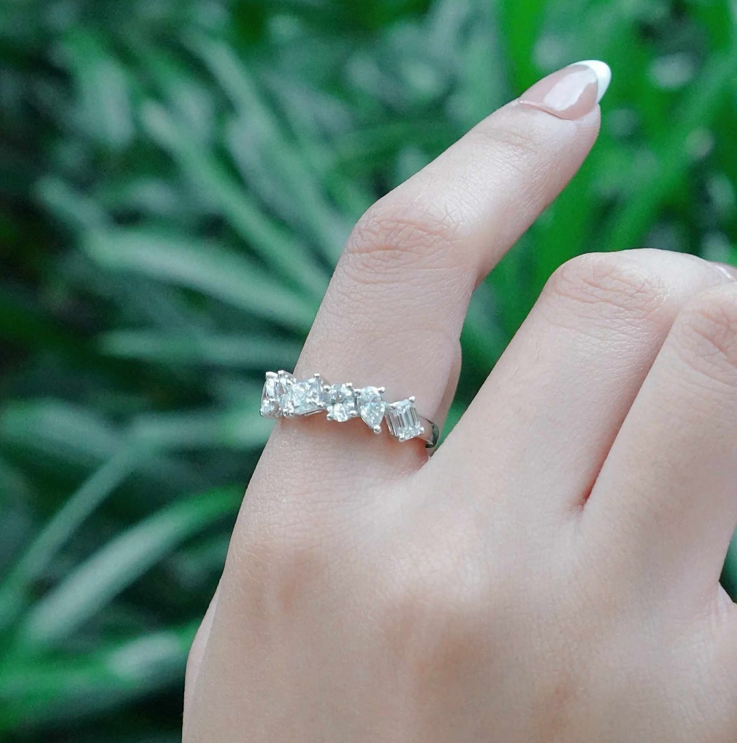 LAB Multi Shaped Semi Eternity Ring