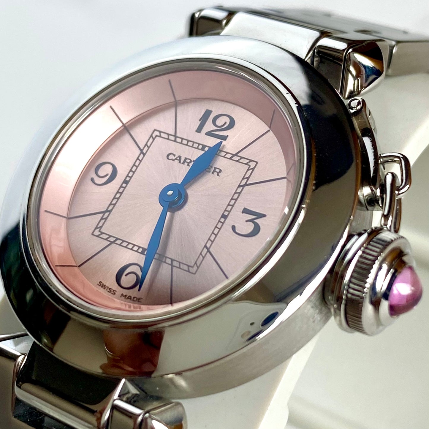 Cartier Miss Pasha Pink Dial All Steel 27mm