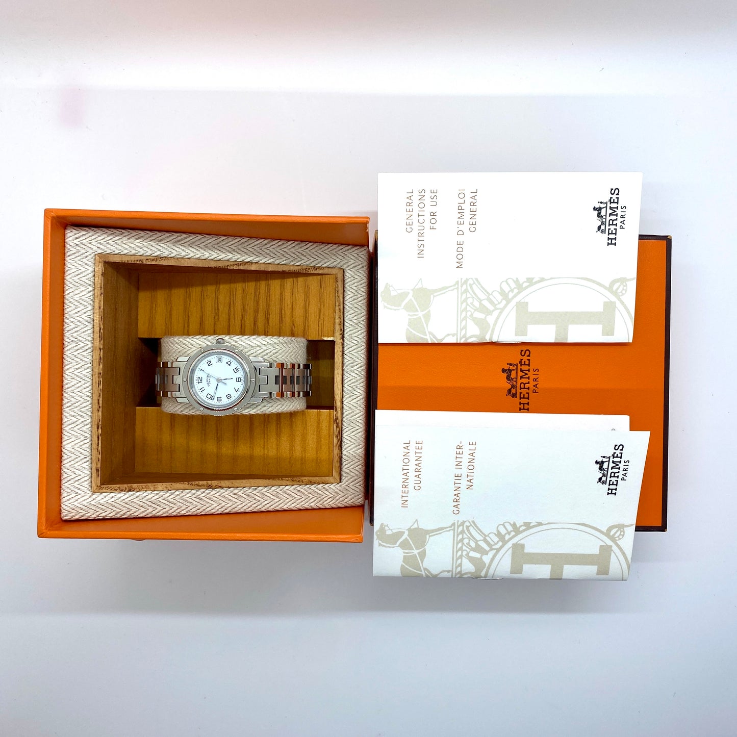 Hermes Clipper White Dial