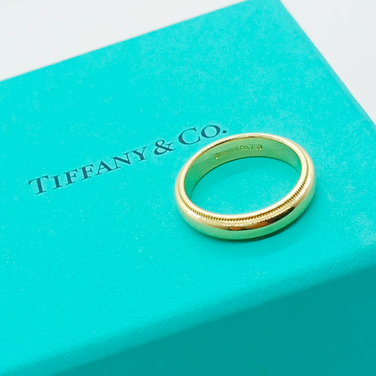 Tiffany & Co. Milgrain Band Ring Size 49