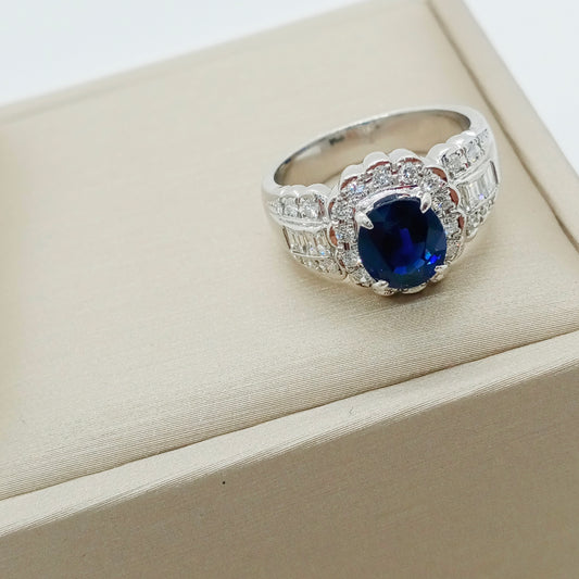 Sapphire Diamond Ring Size 53