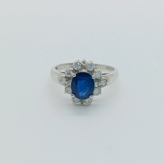 Sapphire Diamond Ring Size 53