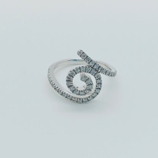 Diamond Swirl Ring 0.38ct Size 53