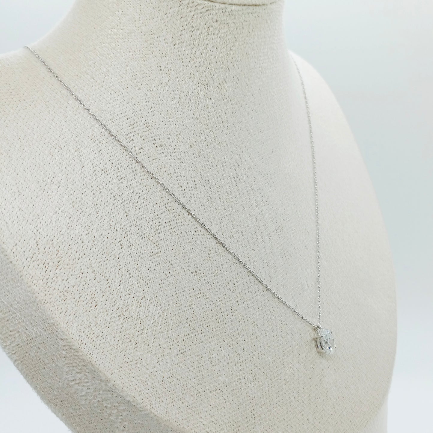 Single Oval Shape Diamond Necklace