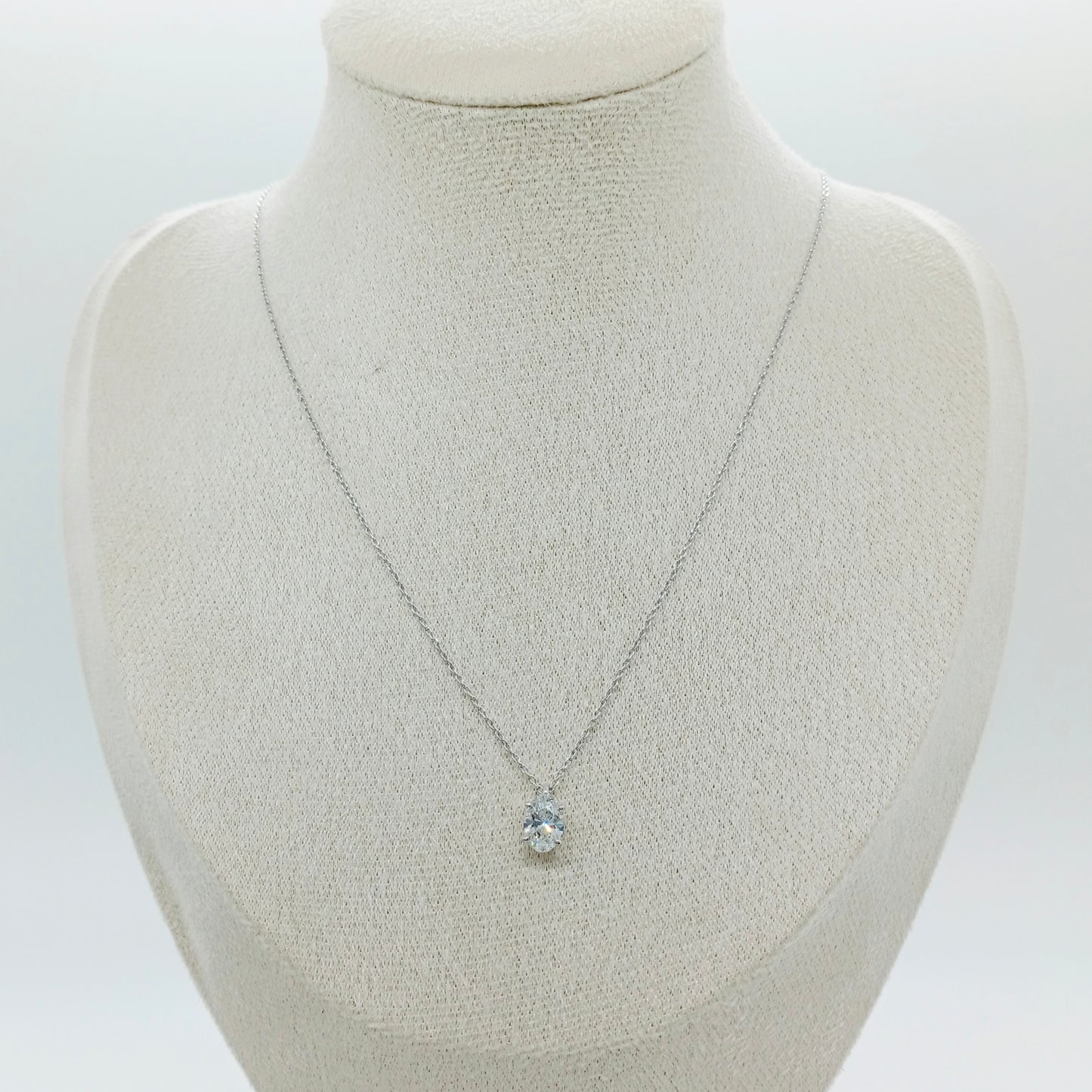 Single Oval Shape Diamond Necklace