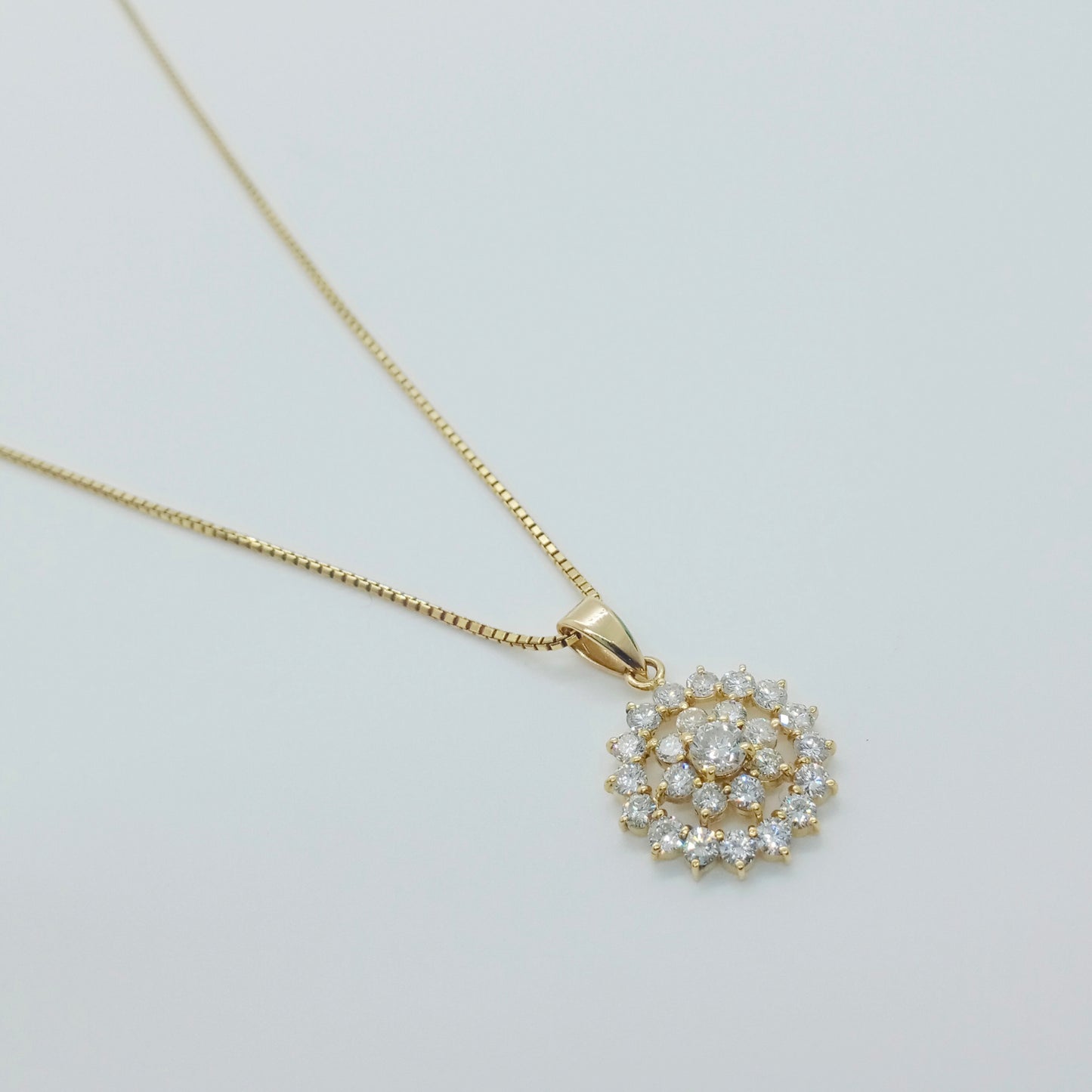 Diamond Circle Flower Necklace