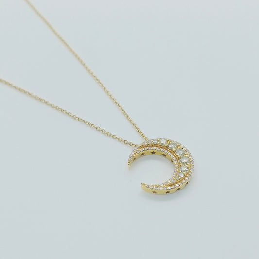 Diamond Crescent Moon Necklace