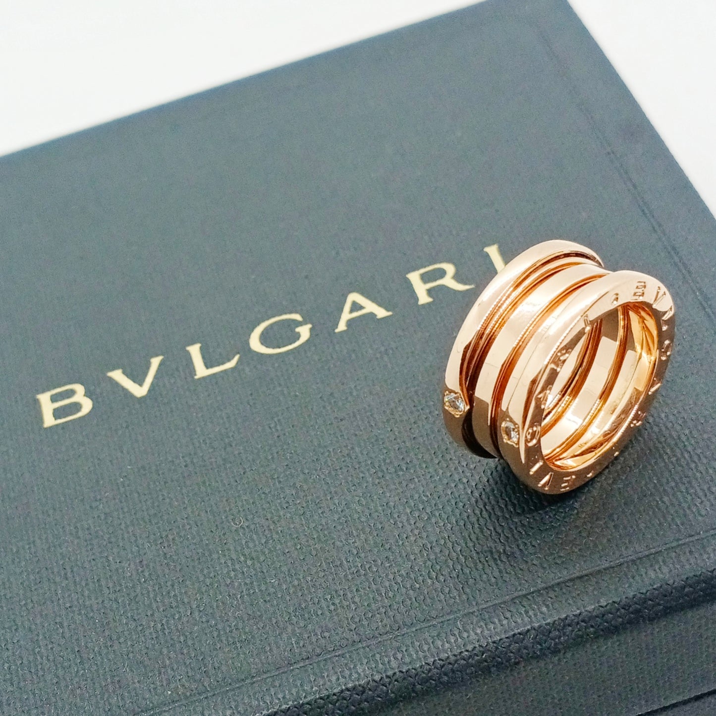 Bvlgari B.Zero1 Ring 4 Bands w/ Diamonds Size 48