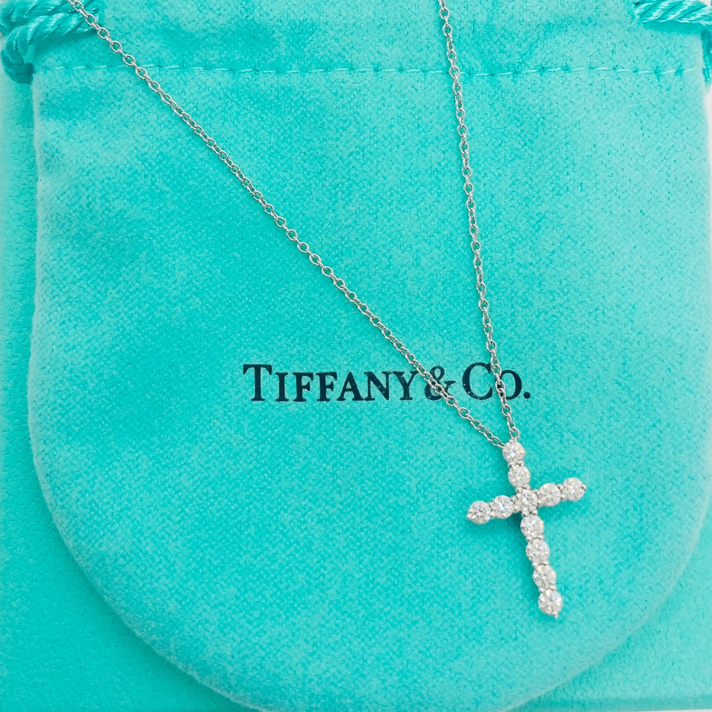 Tiffany & Co. Small Cross Diamond Necklace