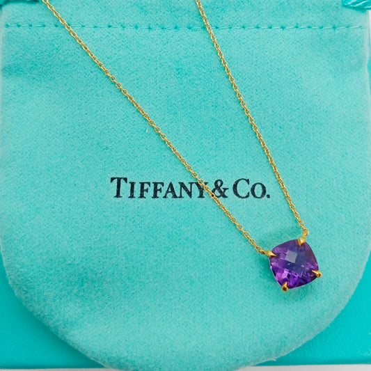 Tiffany & Co. Sparkler Cushion Cut Amethyst Necklace