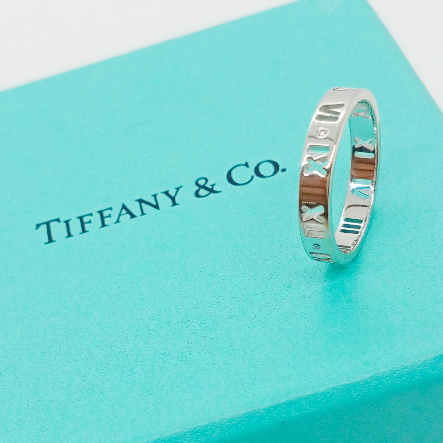 Tiffany & Co. Atlas 4P Diamond Ring Size 54